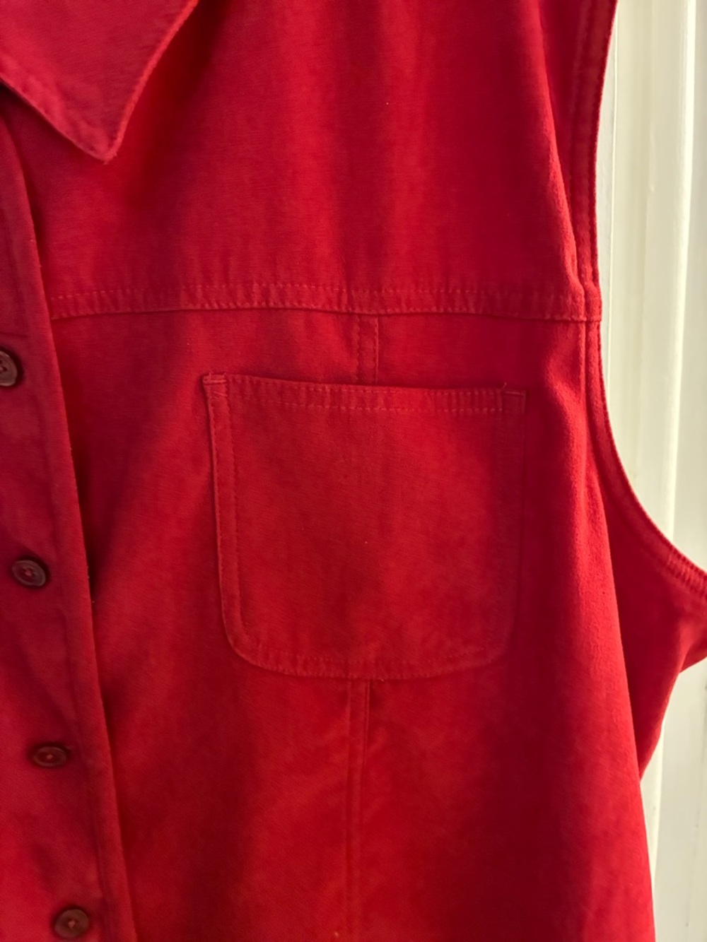 Denim & Co Red Vest as 3x button up sleeveless - Picture 4 of 6